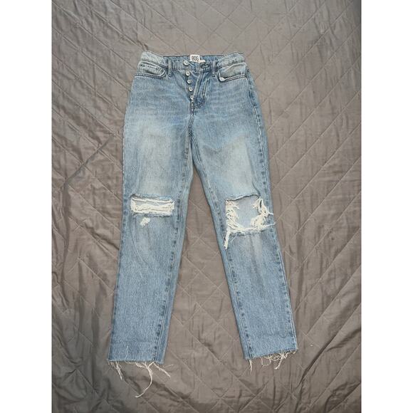 BDG Denim - BDG Urban Outfitters Slim Straight Jeans, Sz 24, Raw Edge Hem, Button Fly